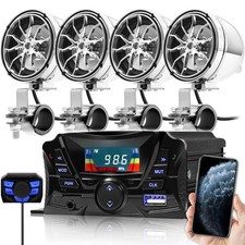 Motorcycle Speakers Bluetooth, Waterproof Speakers and Amplifier Audio Sound ...