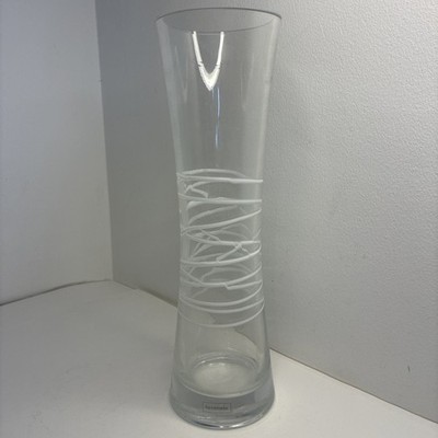 Jaspis Conran Vase weiß Wirbel Handarbeit 34 cm hoch sehr guter Zustand Wohndeko