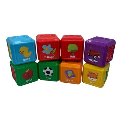 Fisher-Price Lauph & Learn Sensory Stacking blocks cubes set of 8 First Words
