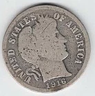 1916-P Barber Dime — photo from another recent sale