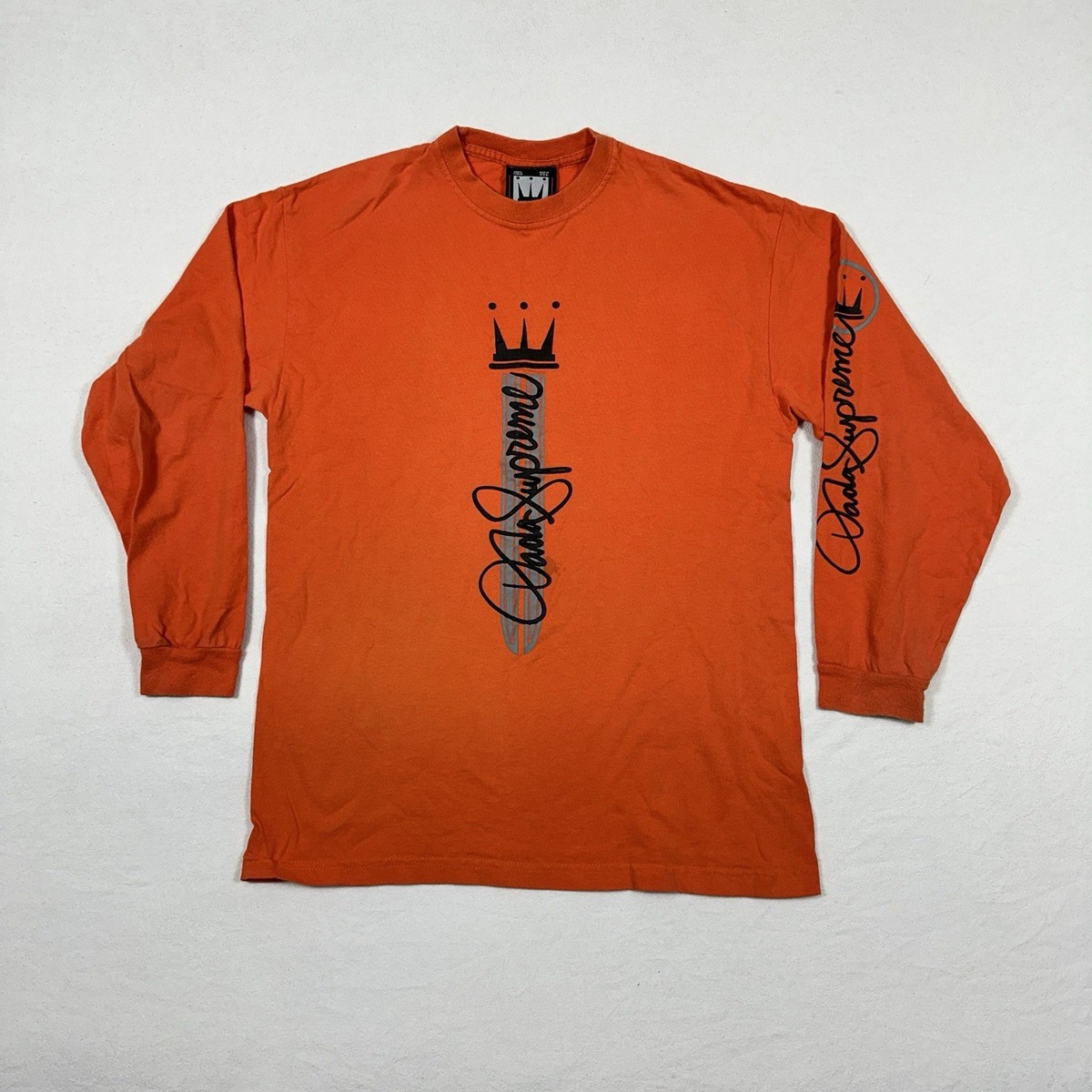 Vintage Dada Supreme Graphic T-Shirt Mens L Orange Logo USA Made