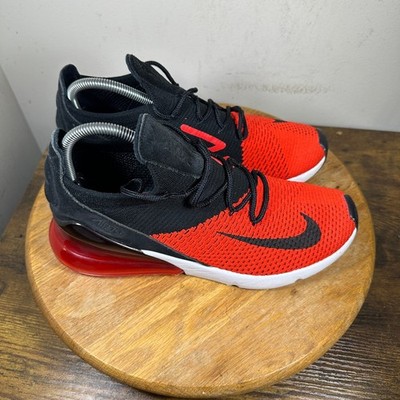 Nike Air Max 270 Flyknit Mens 9 Bright Crimson Black Red AO1023-601 Sneakers