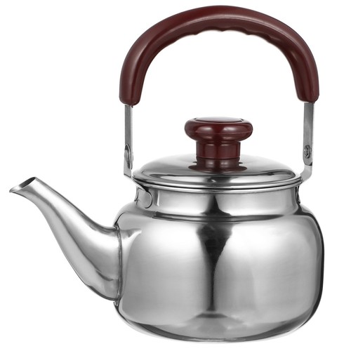 Bouilloire à café en acier inoxydable 300/600 ml avec bec verseur fin rétro avec manche en bois gradué Bouilloire à café en acier inoxydable 300/600 ml avec bec verseur fin rétro avec manche en bois gradué