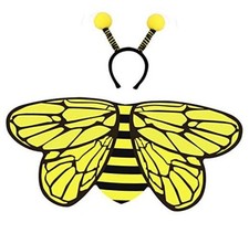 Bee-Wings Kids Honey bee Costume with Antenna Headband Toddler Insect Bug