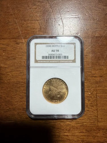 1908 $10 Gold Indian Head PCGS AU-58