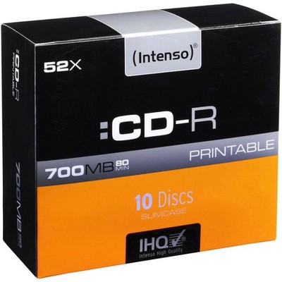 Intenso 1801622 Blank CD-R 700MB 10pcs With Slim Printable Case