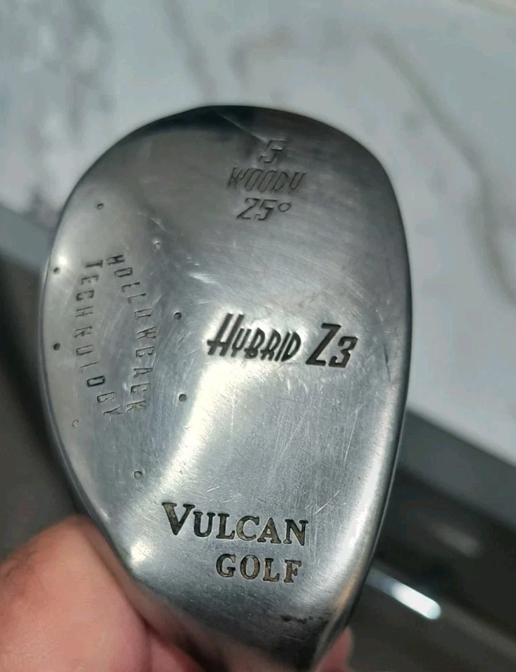 2 palos de golf Vulcan Woody Z3 híbridos 2 13° 5 25° acero flexible firme diestro usados Foto 4 de 4