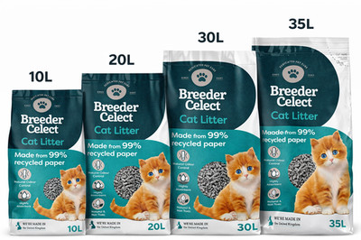 Breeder Celect All Natural Katzenstreu 99% Recyclingpapier stark saugfähig Kätzchen