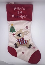 DanDee Baby  s 1st Rudolph Red Nose Reindeer Christmas Stocking 18" New No Tag