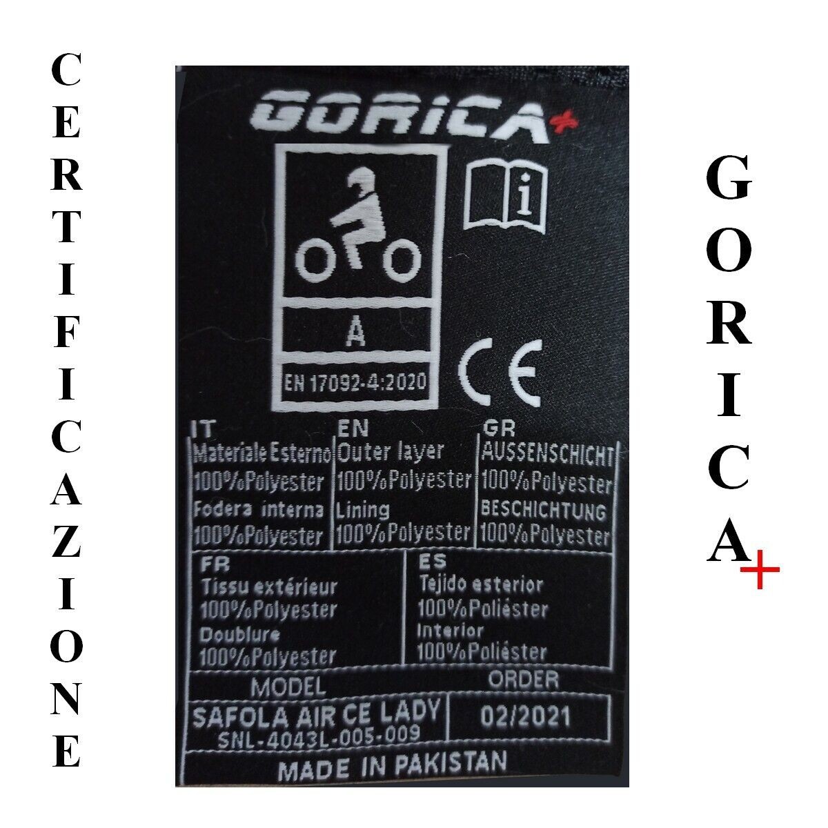GORICA GIUBBOTTO MOTO UOMO CERTIFICATO PROTEZIONI OMOLOGATE GIACCA SCOOTER NERO foto 5