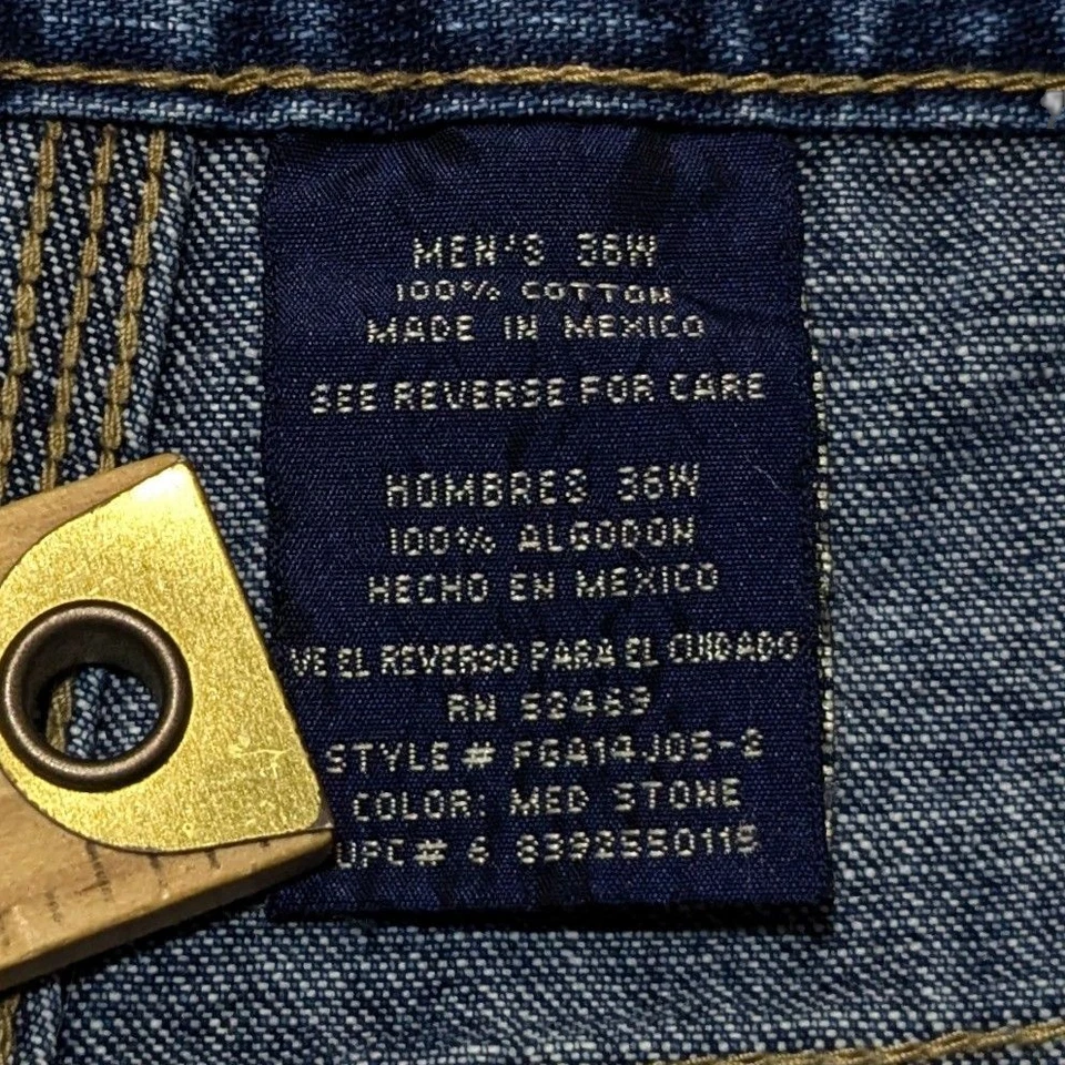 Vintage Y2K Faded Glory Denim Shorts Mens 36 (34x10) Carpenter Cargo Jorts Baggy - Image 4 of 4