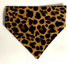Over Collar SlideOn Pet Dog Cat Bandana Scarf LEOPARD PRINT SMALL/ MED