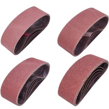 20 PCS 3 inch x 18 inch Abrasive Sanding Belts - 5 Each of 40 80 120 240 Grit...