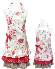Mother and Daughter Ruffles and Roses Apron for Baking Cooking  Crafts Mommy...