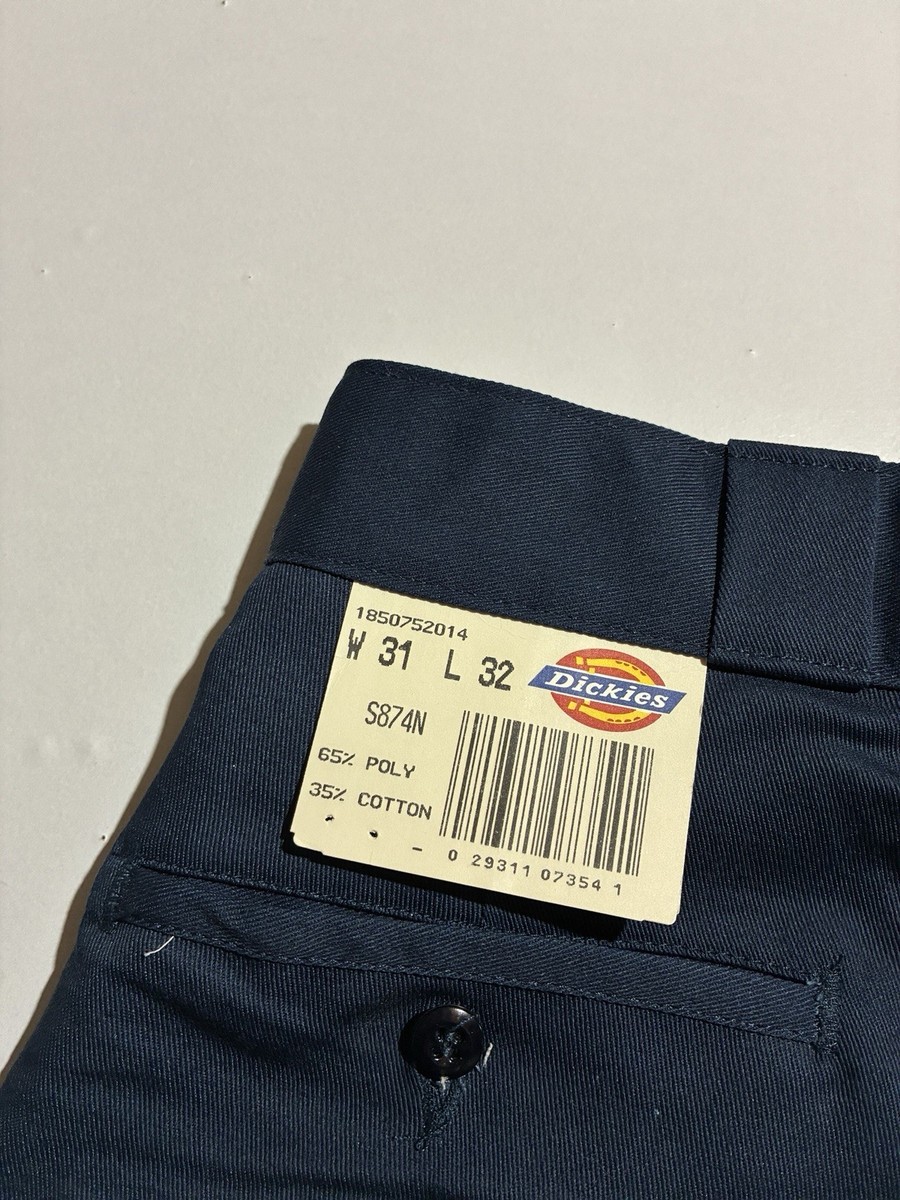 Vintage 1995 Dickies 874 Work Pants Made In USA W31 L32 NOS Talon