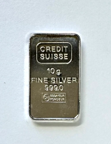 Credit Suisse 10 gram .999 Fine Silver Bar, NR