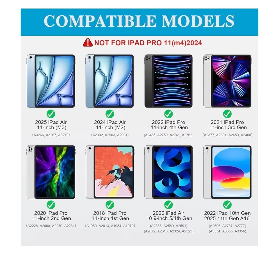 iPad Air 11 inch Case with Keyboard (M3 M2 2025 2024),Pro 11,iPad A16 11th/10th - Image 2 of 4