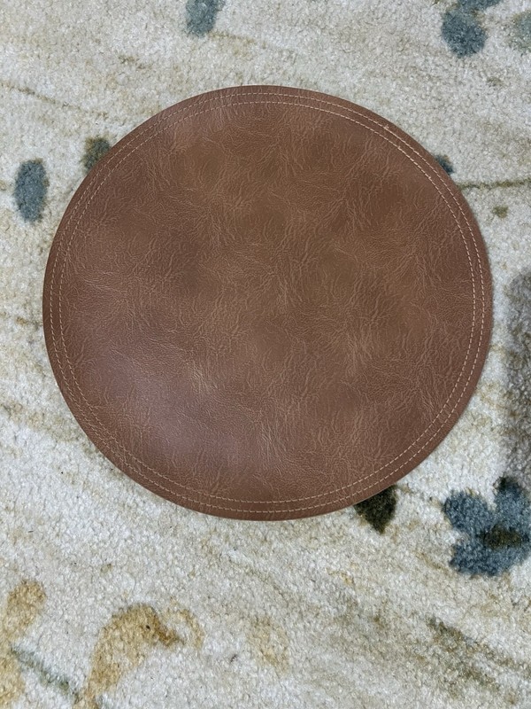 Threshold 15" Round Faux Brown Leather Charger Placemat