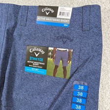 NEW Callaway Golf Shorts Mens 38 Blue Active Waistband Stretch Opti-Dri
