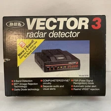 Vintage BEL VECTOR 3 IRT Model 976 Radar Detector Complete In Box TESTED WORKING