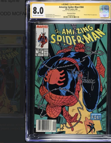 Amazing Spider-Man #304 CGC 8.0 Spider-Man. Newsstand Variant Signed McFarlane