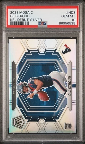 CJ Stroud Rookie Silver NFL Debut PSA 10 GEM MINT 2023 Mosaic RC
