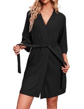 Ekouaer Robes for Women Waffle Knit Bathrobe Soft Lightweight Knee Length Lou...