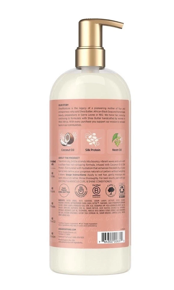 Xampu de hibisco de coconut Shea Moisture, 34 fl. oz. - Imagem 3 de 4