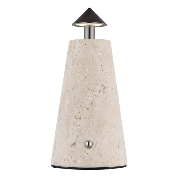 Tischleuchte Beistelllampe Leselampe Travertine Stein Touchdimmer Led H 19 Cm-image