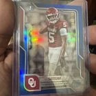 2025 Bowman Chrome University Football Blue Refractor Isaiah Sategna #48