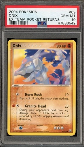Pokemon Onix EX Team Rocket Returns #69 PSA 10 Gem Mint