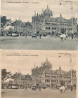 India - 4 Postcard- Bombay Victoria Terminus  and Gateway to India 1928 and 1936