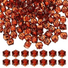 8mm Acrylic Cube Faceted Beads, 300 Pcs Diamond Spacer Beads, Brown
