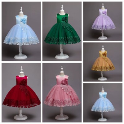 Blume Kinder Baby Mädchen Hochzeit Brautjungfer Party Kleid Prinzessin Kleid