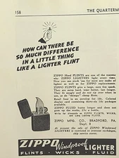 Zippo Windproof Lighter Flints Wicks Fluid Bradford PA Vintage Print Ad 1943