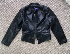 Black Faux Leather Studded Moto Jacket