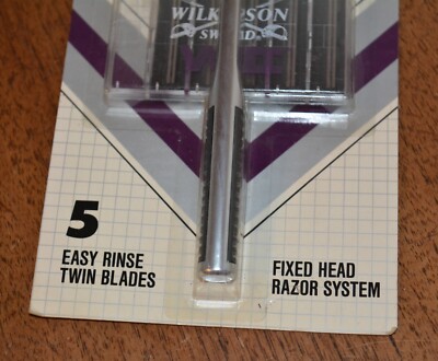 1988 VTG WILKINSON SWORD WII FIXED Head Razor System NOS 5 Blades