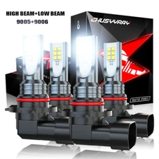 9005 9006 LED Headlight Kit Combo Bulbs 10000K High Low Beam Super Bright White