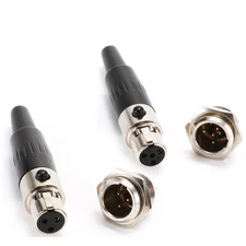 3Pin 4 Pole Audio Plug Jack Speaker Cable Connector Adapter XLR Male Female Lot
