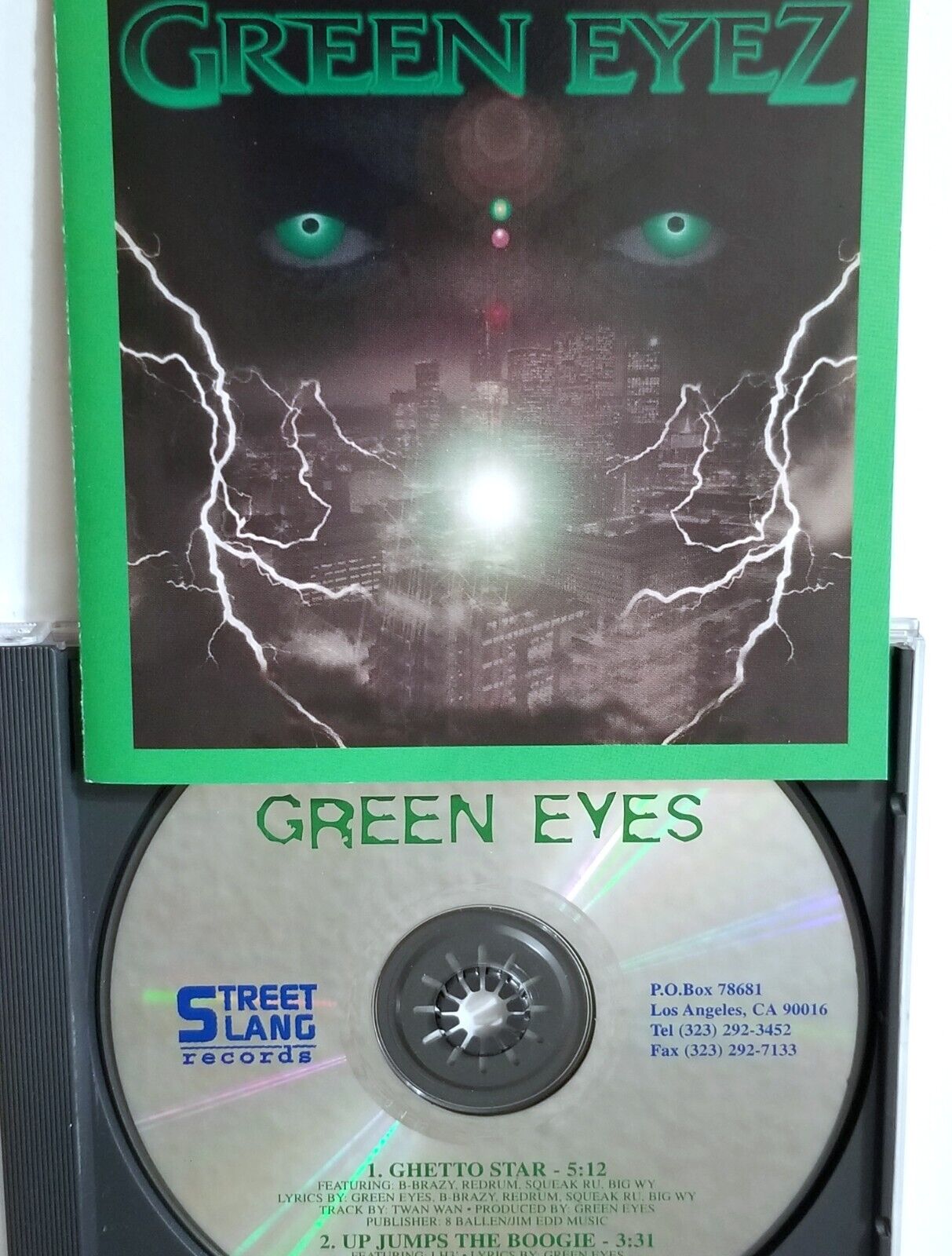 GREEN EYEZ RAP CD STREET SLANG RECORDS PRIVATE DEMO HIPHOP RANDOM G FUNK lp 12"