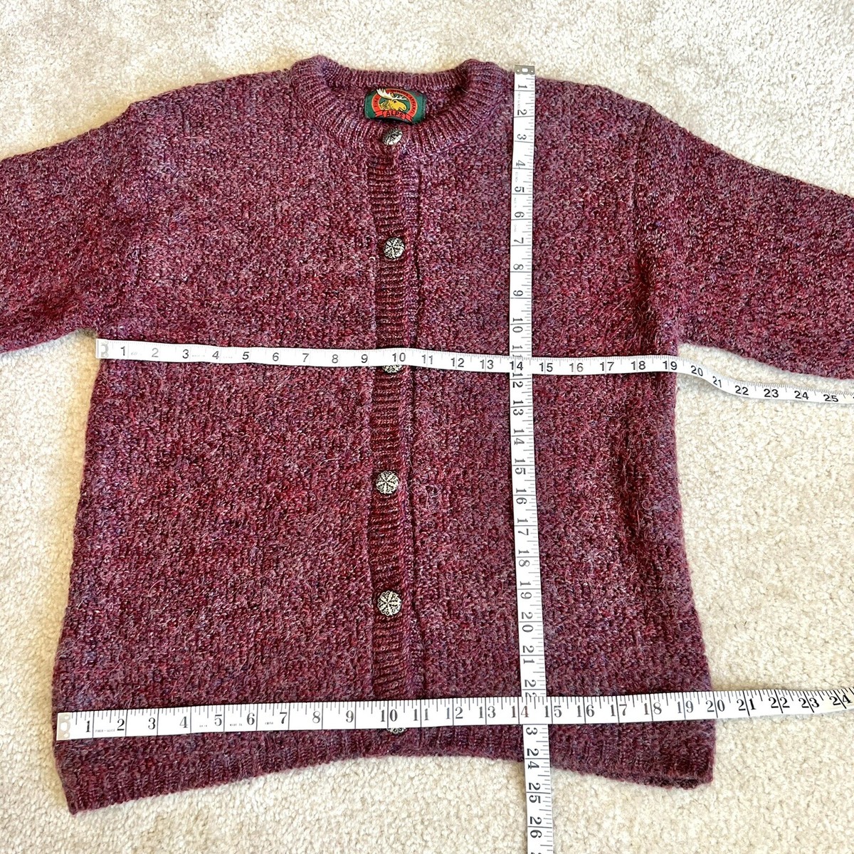 Vintage ALPS Mohair Blend Fuzzy Cardigan Sweater—SZ. Medium | eBay