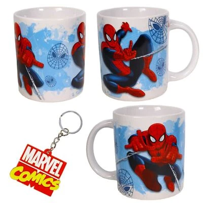 MARVEL COMICS SUPERHEROES - Spiderman Mini Mug & Marvel Keyring - Gift Set
