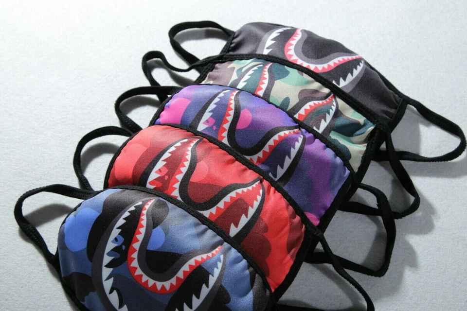 Camo Shark Mouth Fashion Cotton Masks Half Face Mouth Mask Cover - Image 2 of 4