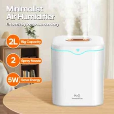 Double Spray 2000Ml Essential Oil Humidifier Ultrasonic Diffuser Household New