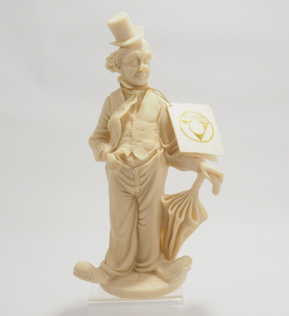 Classy Clown,VTG Valentino Marble Resin Sculpture, Made in Italy 