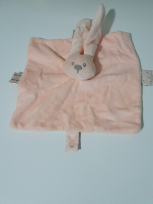 BABY SECURITY BLANKET NATTOU RABBIT PINK PEACH LOVIE LOVEY