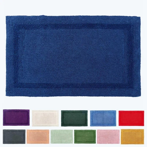 100% Cotton Luxury Reversible Extra Large Bath Mat 70x120cm Thick, Soft Non-Slip