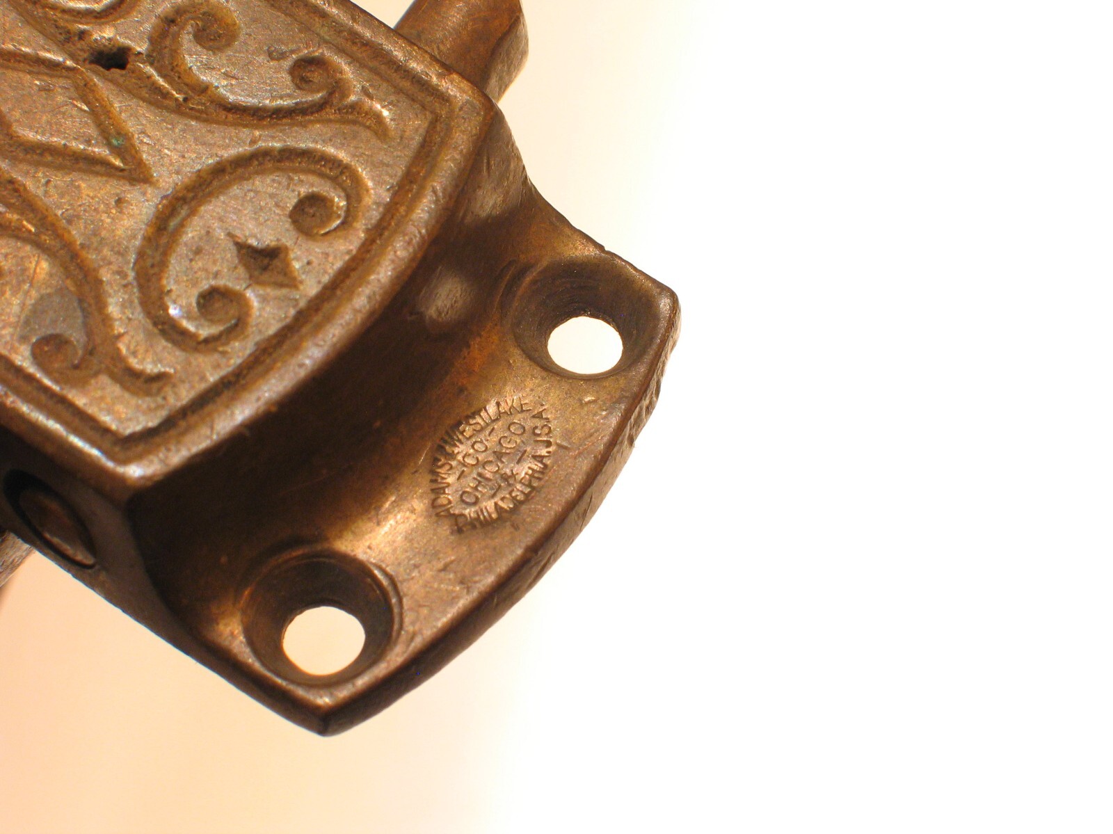 Bronze ADAMS WESTLAKE RR Window Latch Lock Antique Brass Railroad Car