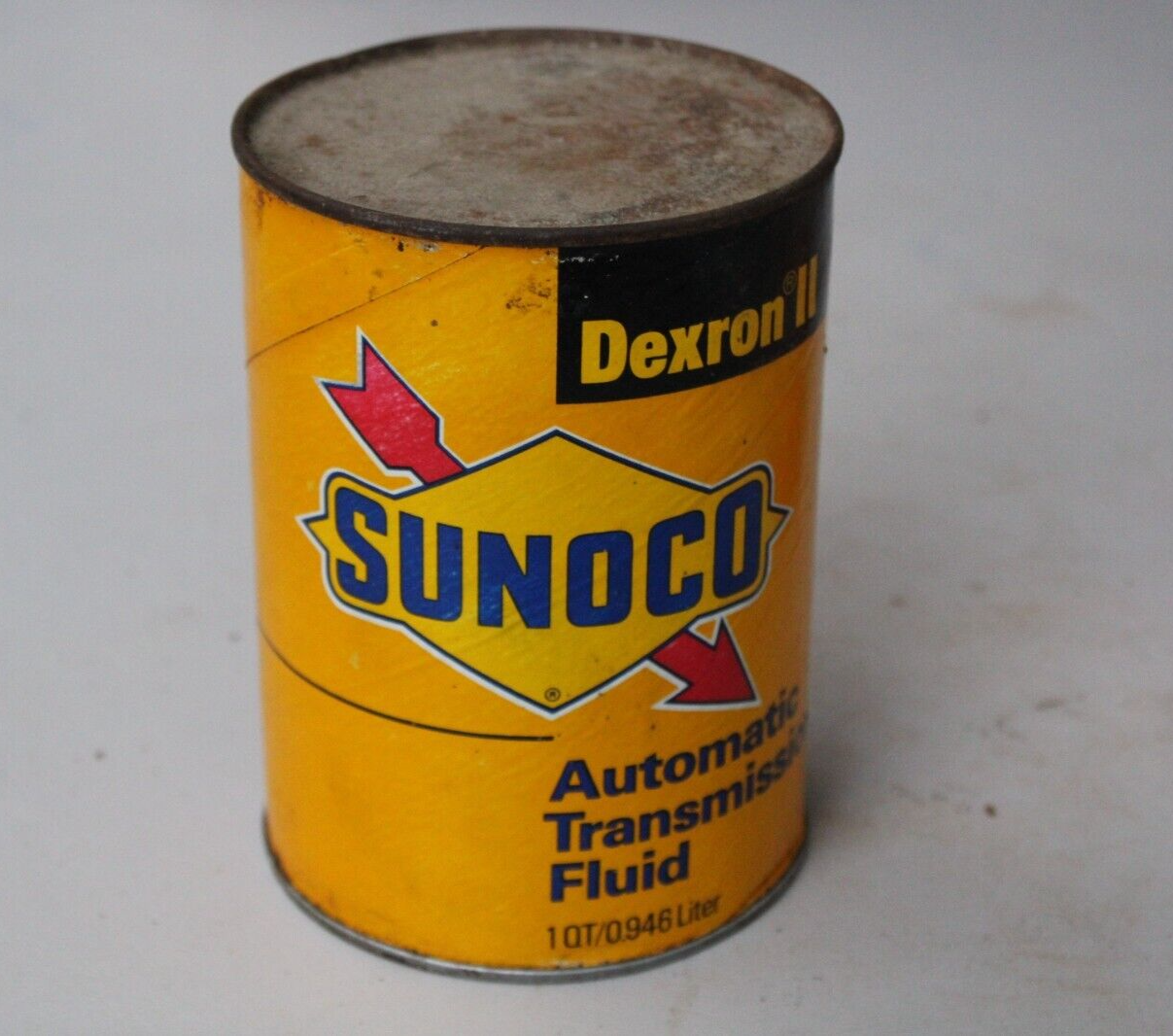 NICE SHAPE~ dated 1982 SUNOCO ATF Old Colorful 1 quart Oil Can