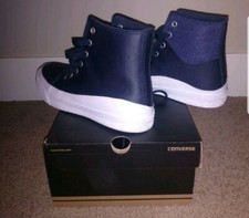 Converse All Star Blue Water Resistant High Tops Unisex M 8/W 10 Rare 